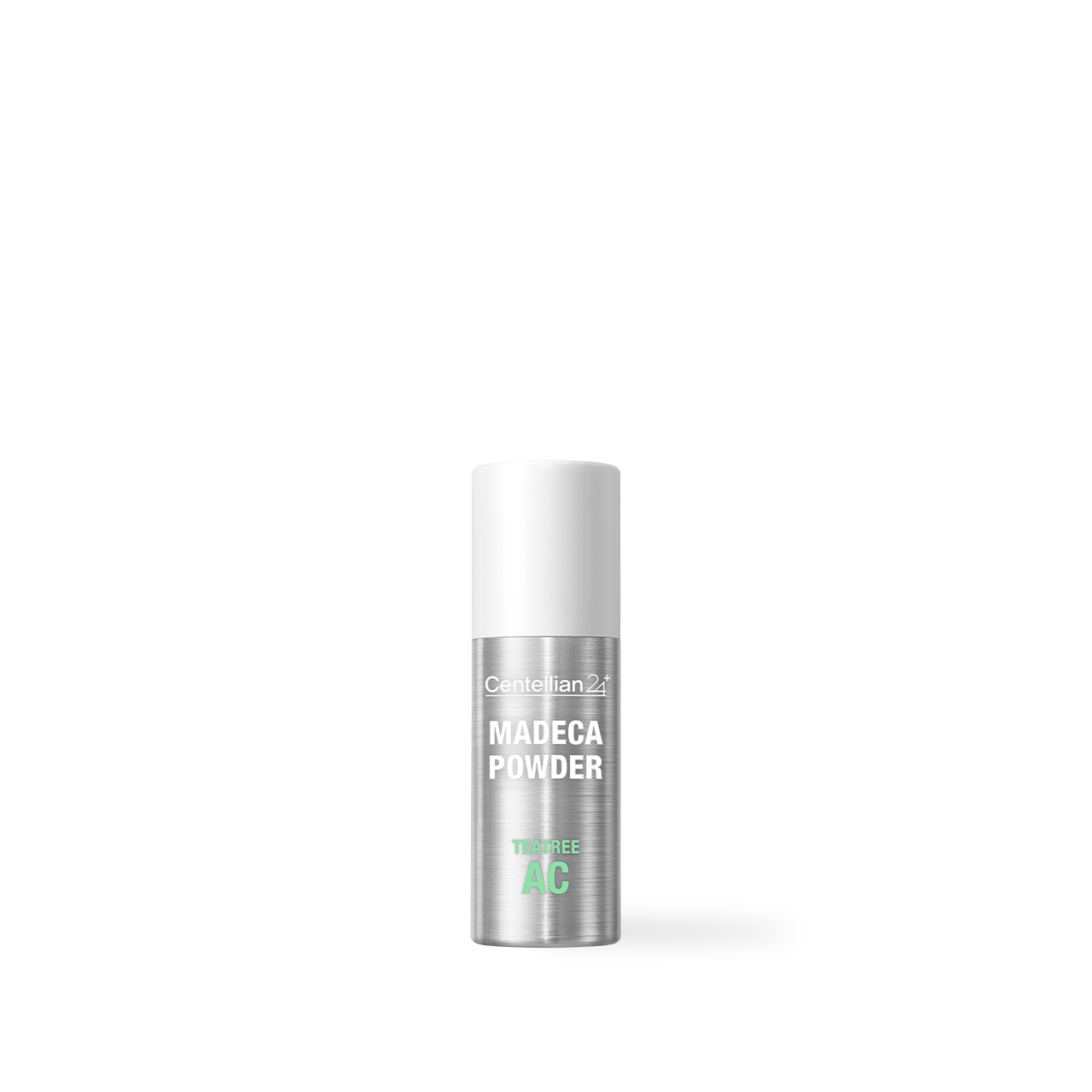 Centellian24 Madeca Powder Tea Tree AC 6g — compact powder jar with sifter lid showing white snowflake-texture powder