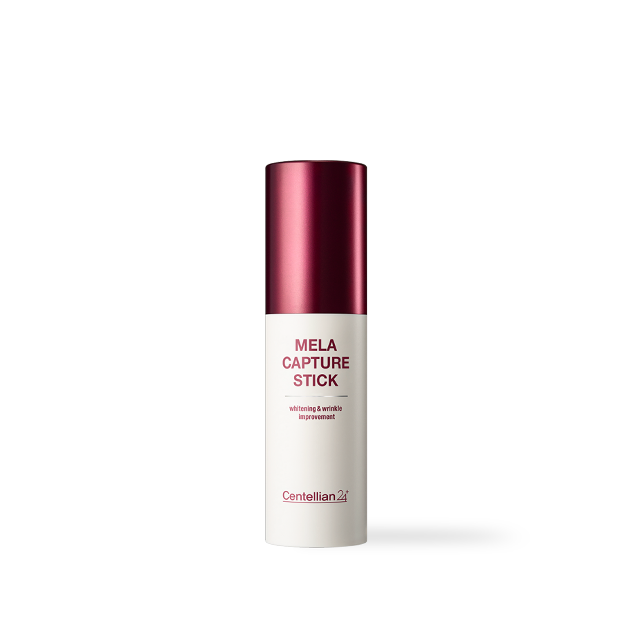 Centellian24 Madeca Mela Capture Stick 10g — twist-up balm stick with cap removed, showing cream-white formula tip