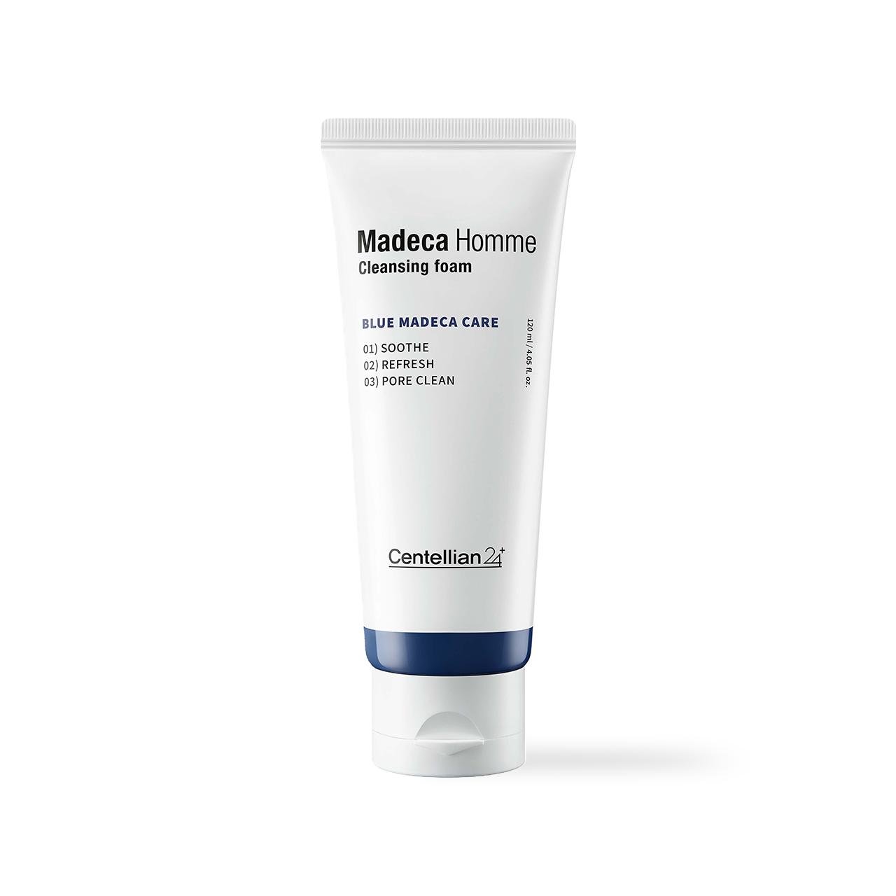 Centellian24 Madeca Homme Cleansing Foam 120ml — pump foam tube with dark masculine packaging