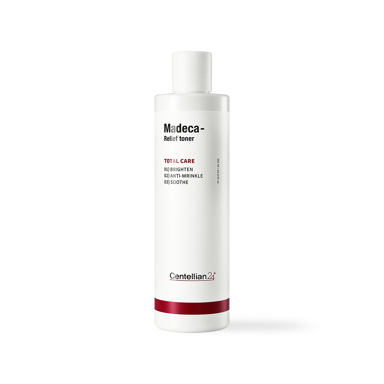 Centellian24 Madeca Relief Toner 300ml — large clear bottle with green label and flip-top dispenser cap