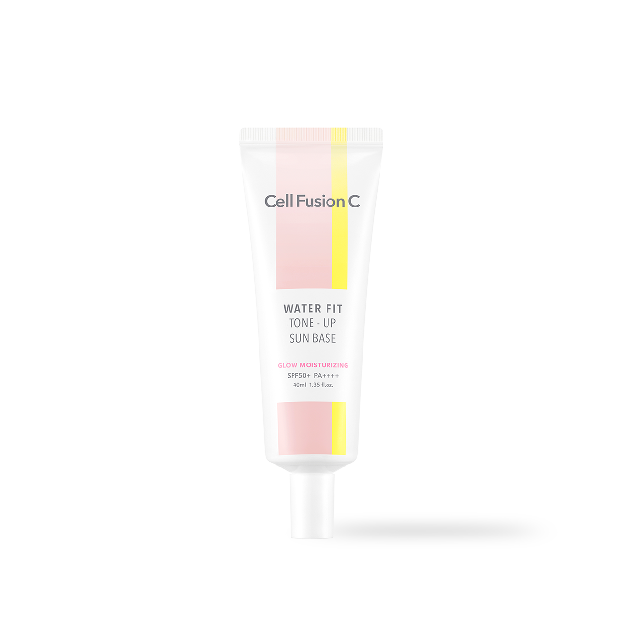 CellFusionC Water Fit Tone-Up Sun Base SPF50+ 40ml — white tube with pale pink cap on white background