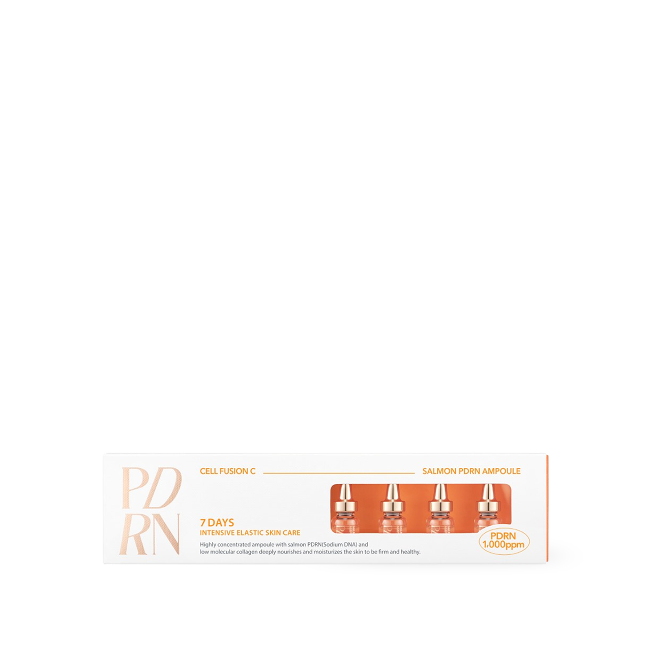 CellFusionC Salmon PDRN Ampoule 2ml 7 vials — small box with glass ampoule vials on white background