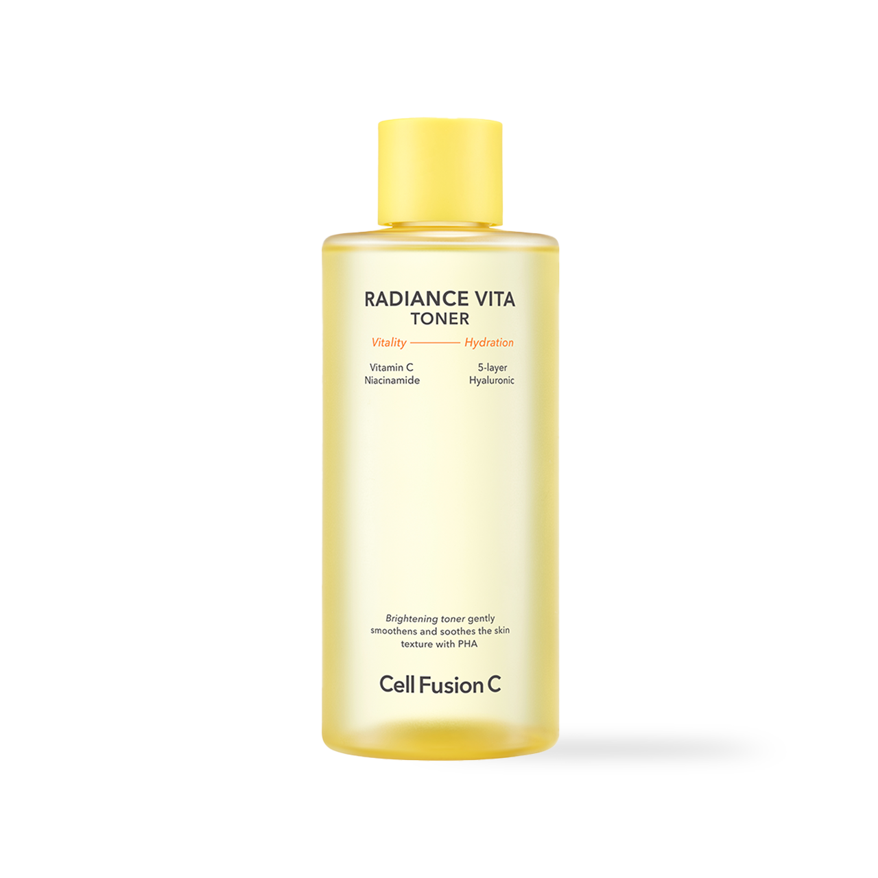 CellFusionC Radiance Vita Toner 300ml — large bottle with pump dispenser on white background