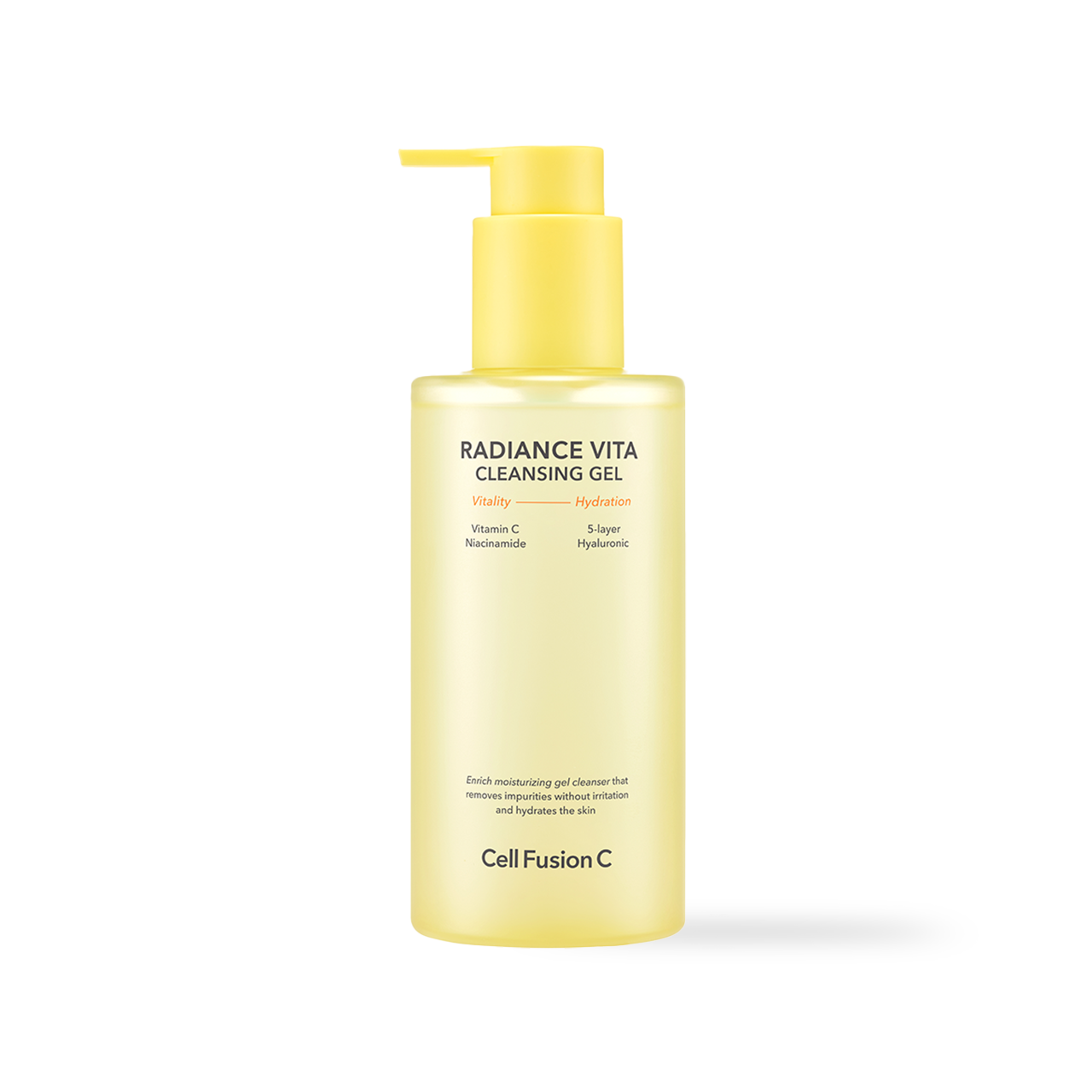 CellFusionC Radiance Vita Cleansing Gel 200ml — pump bottle on white background