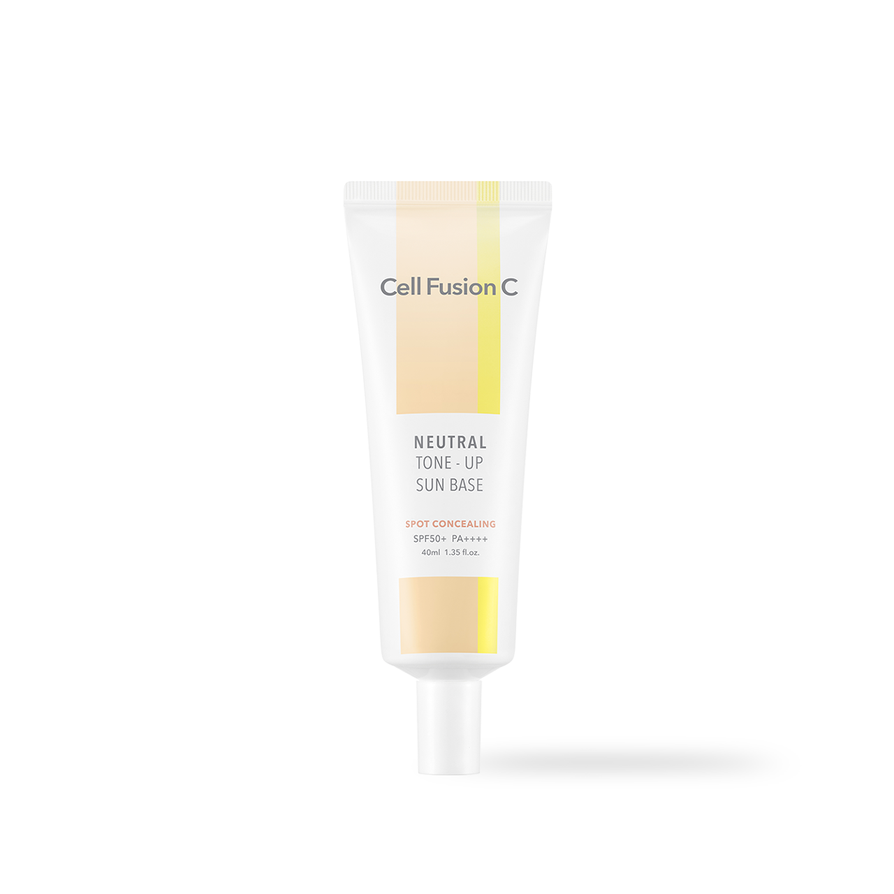 CellFusionC Neutral Tone-Up Sun Base SPF50+ 40ml — beige-toned tube with matte finish cap on pale backdrop