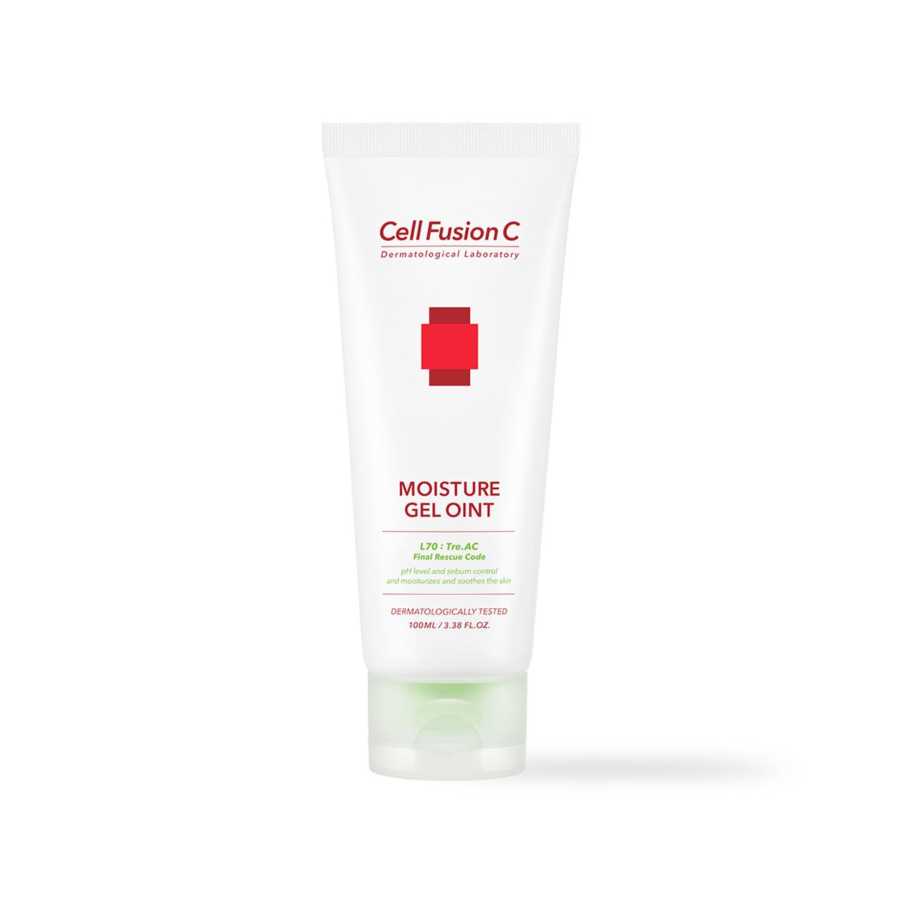 CellFusionC Moisture Gel Oint 100ml — clear gel in white jar with green label showing lightweight gel texture