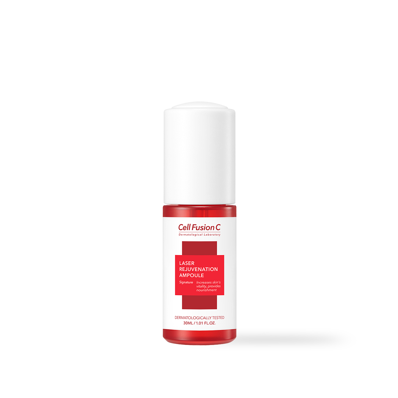 CellFusionC Laser Rejuvenation Ampoule 30ml — frosted glass dropper bottle with green label on neutral background
