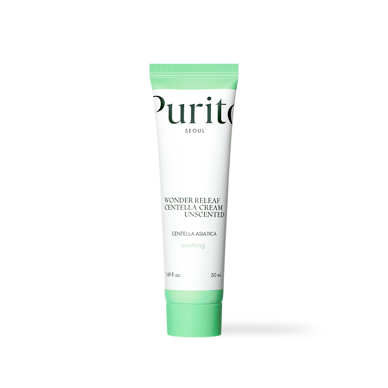 Purito Wonder Releaf Centella Cream Unscented 50ml — white jar front view on clean background