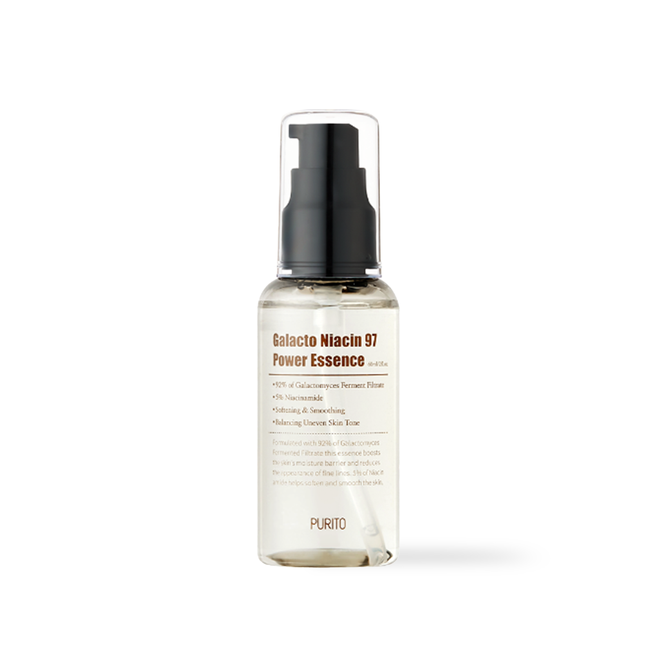 Purito Galacto Niacin 97 Power Essence 60ml — compact bottle with pump dispenser