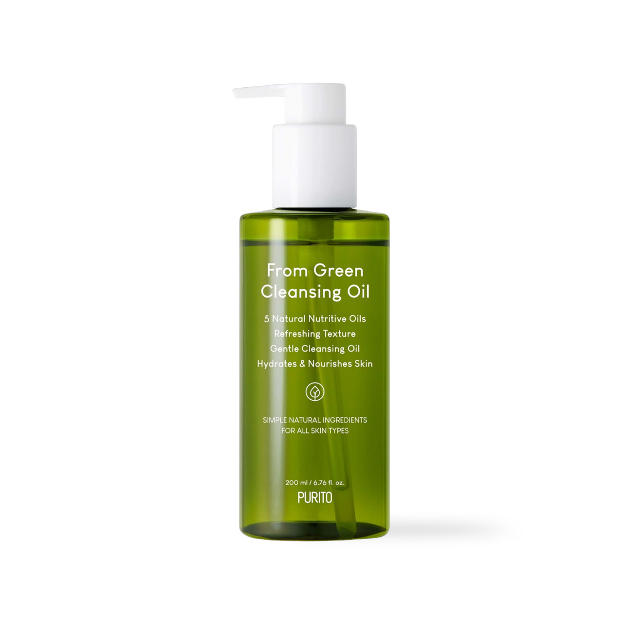 Purito From Green Cleansing Oil 200ml — green pump bottle on white background