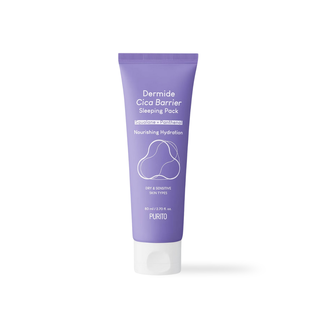 Purito Dermide Cica Barrier Sleeping Pack 80ml — white jar with green label