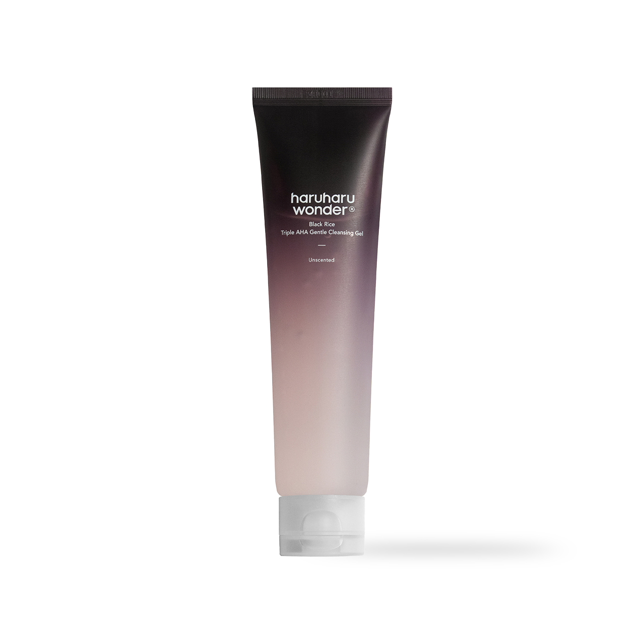 haruharuwonder Black Rice Triple AHA Gentle Cleansing Gel 100ml — clear tube with cap, front view