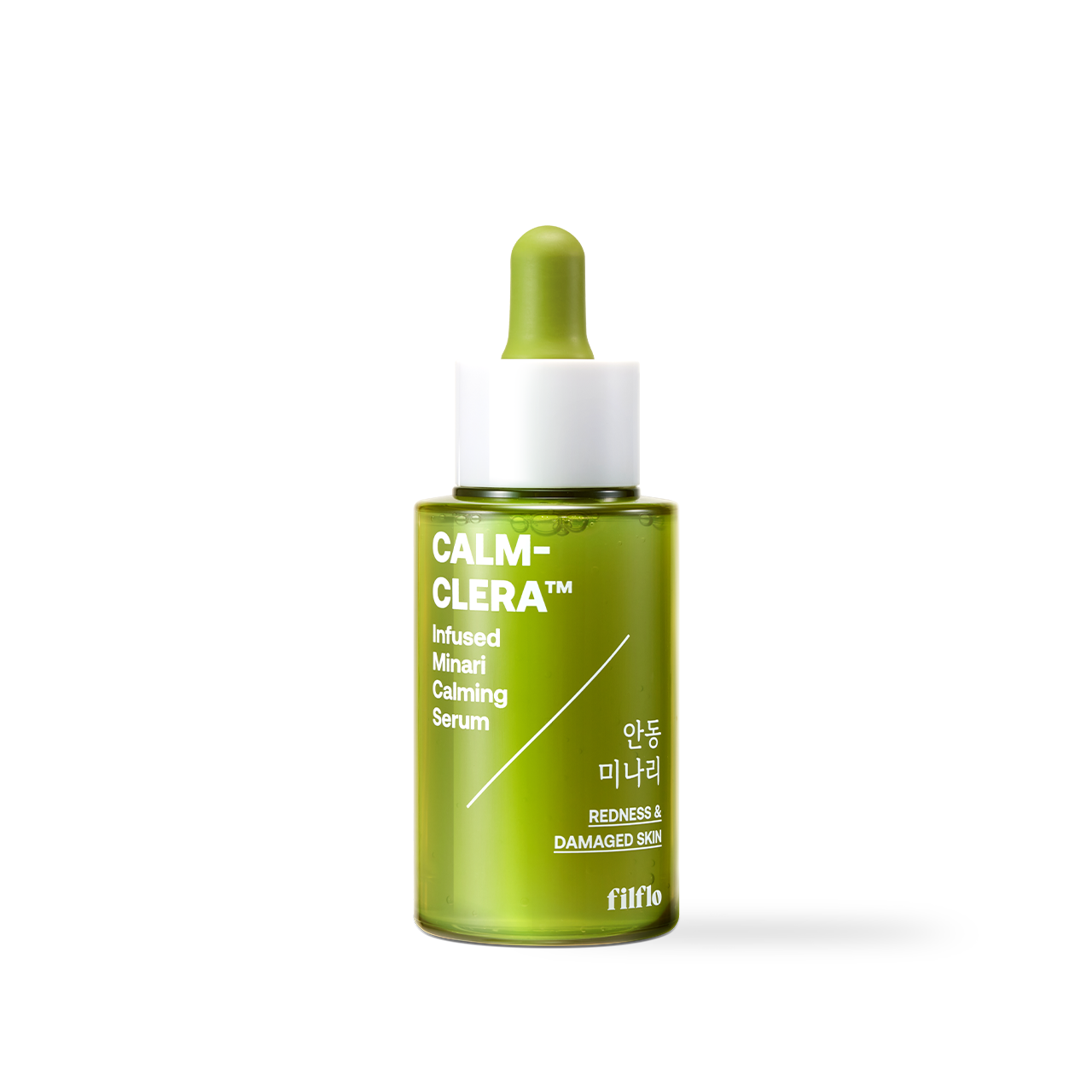 filflo Calm-clera Minari Calming Serum 45ml — dropper bottle with green-toned branding