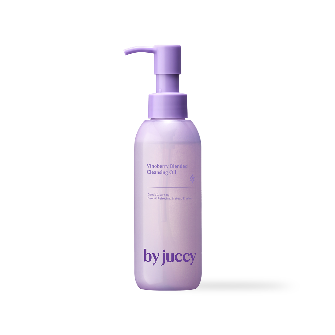 By Juccy Vinoberry Blended Cleansing Oil 150ml — pump bottle with burgundy label on neutral background