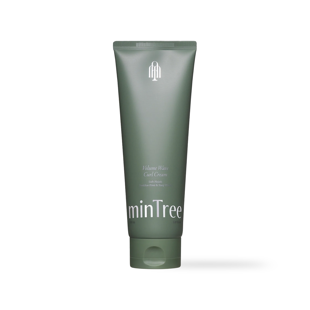 MinTree Volume Wave Curl Cream 150ml — white jar with label, cap removed showing cream texture
