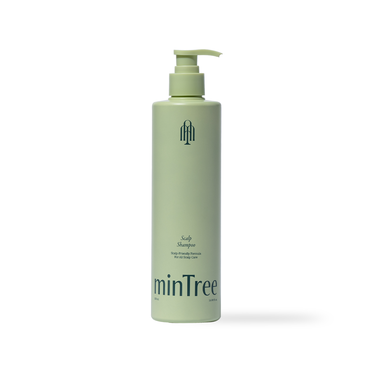 MinTree Scalp Shampoo 500ml — upright pump bottle with white label on clean background