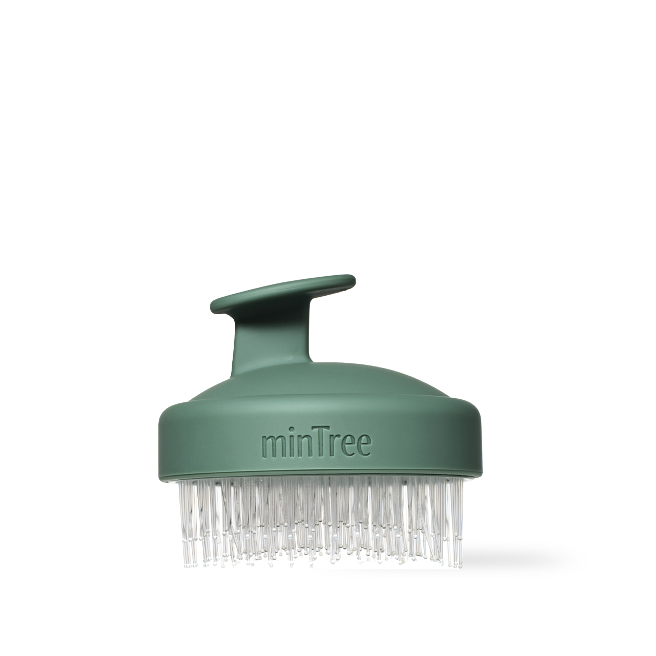 MinTree Scalp Purify Massager 80g — front view of handheld massager with dense bristles