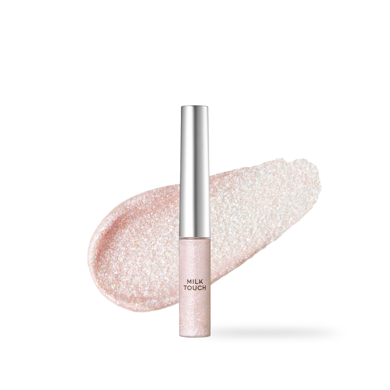 milktouch Fairy Jewel Eye Glitter 7g Snow Prism Jewelry — white-silver glitter pen with flexible brush applicator