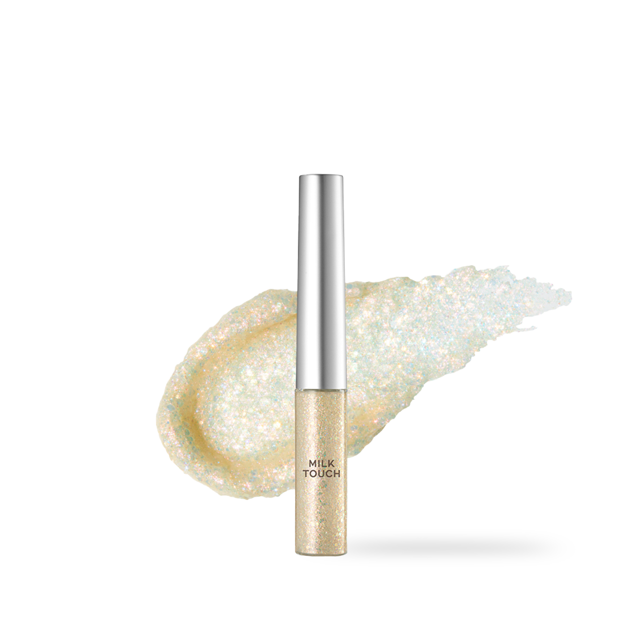 milktouch Fairy Jewel Eye Glitter 7g Aurora White Jewelry — glitter pen with flexible brush tip, front view