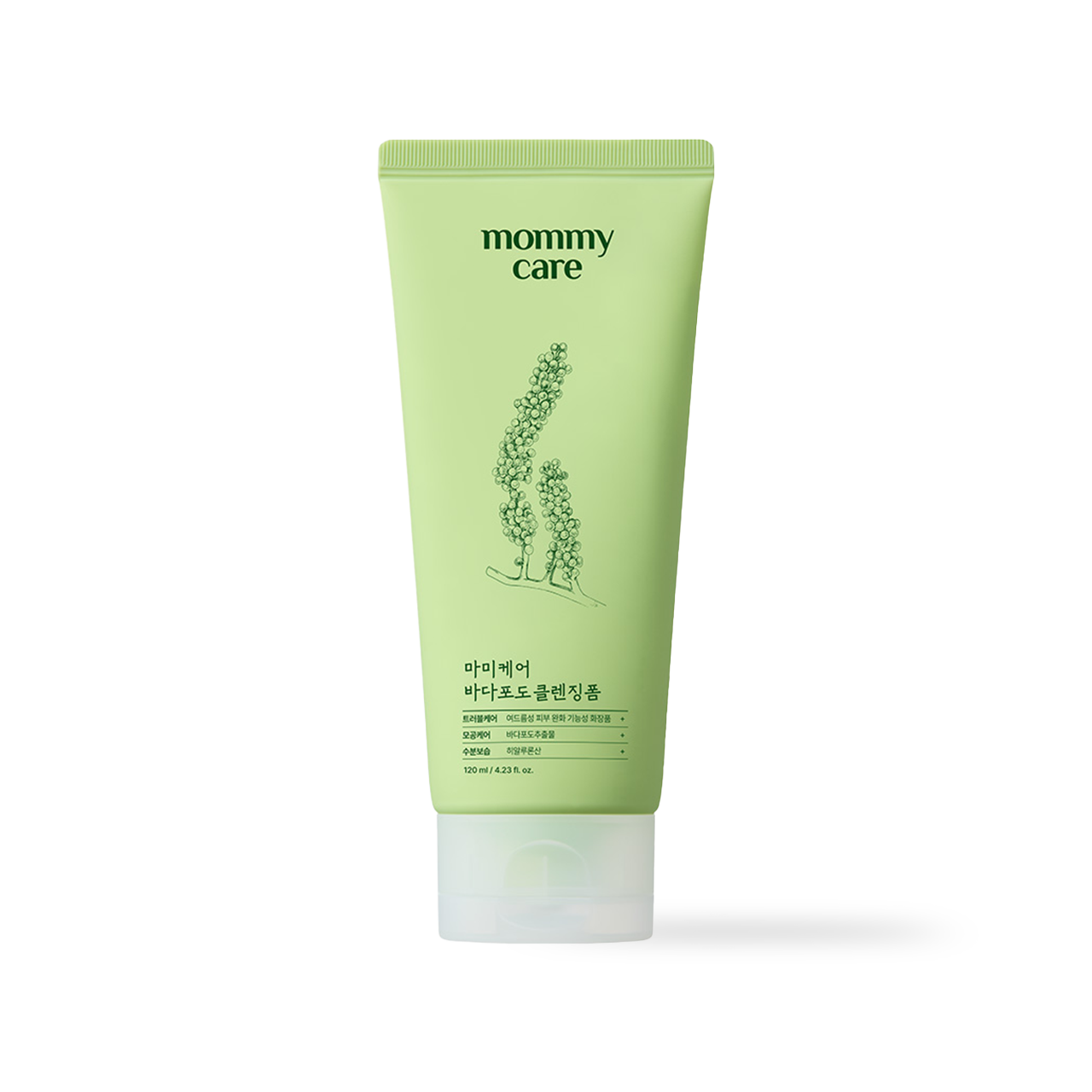 mommycare Sea Grape Cleansing Foam 120ml — pump foam bottle with teal sea grape label