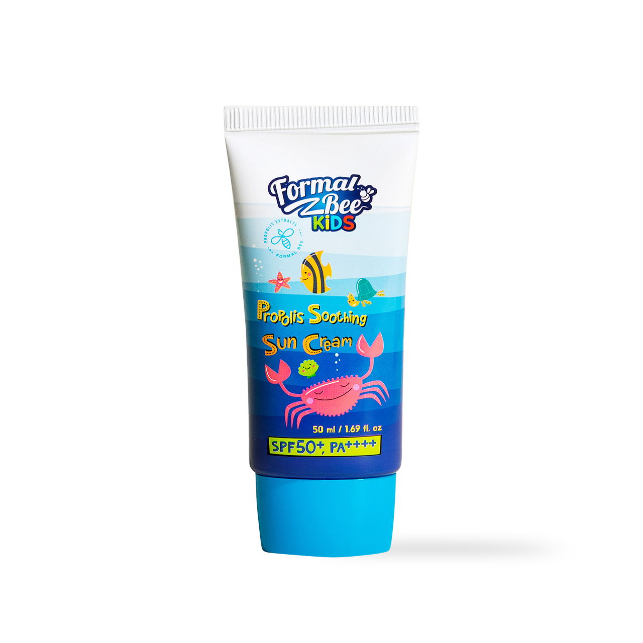 FormalBeeKids Propolis Soothing Sun Cream SPF50+ PA++++ 50ml — white tube with bee motif label