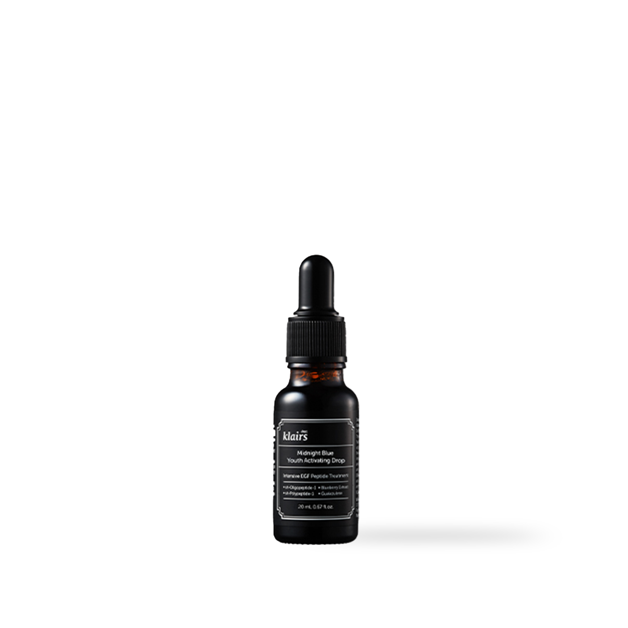 Dear Klairs Midnight Blue Youth Activating Drop 20ml — navy dropper bottle front view