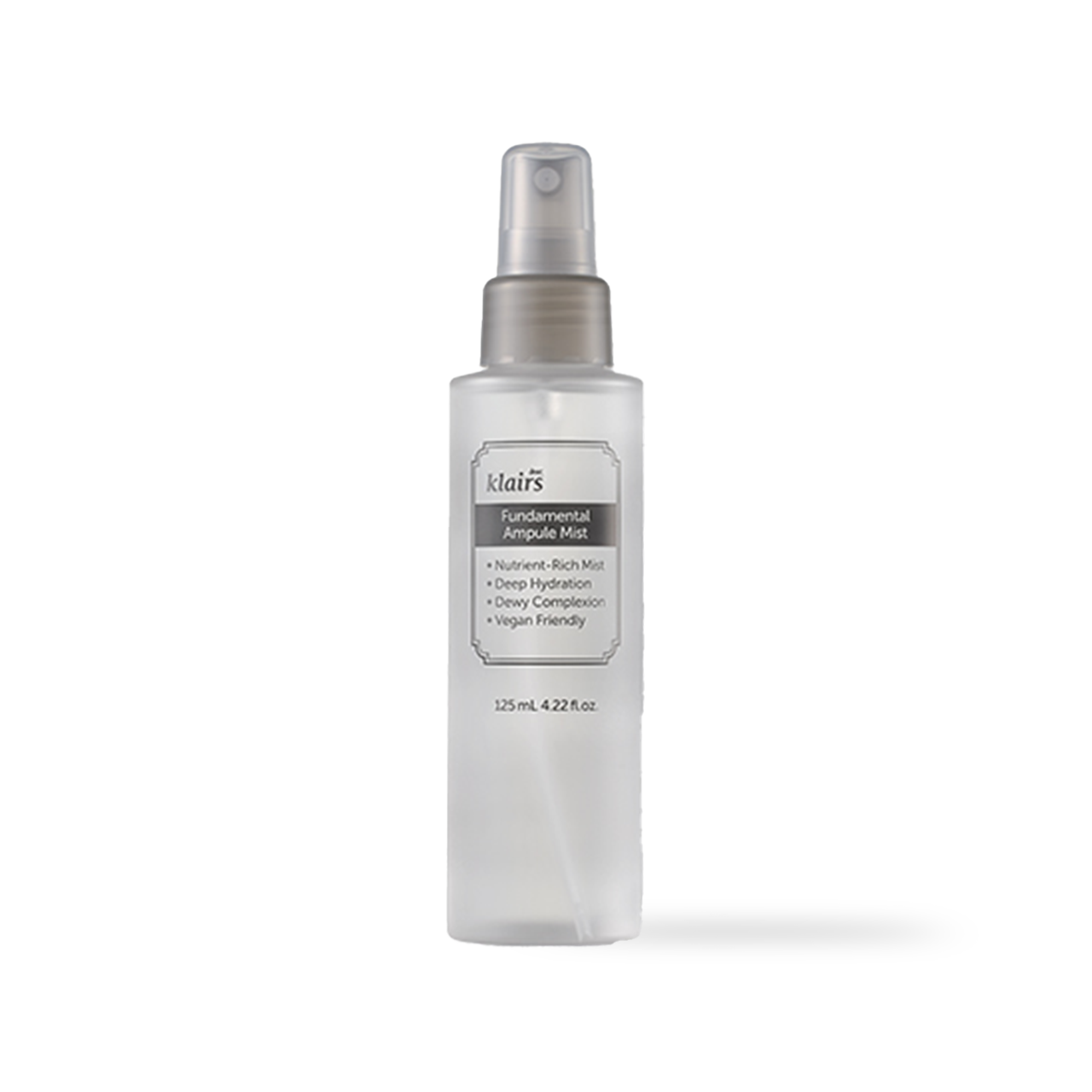 Dear Klairs Fundamental Ampule Mist 125ml — spray bottle with Jeju green tea label