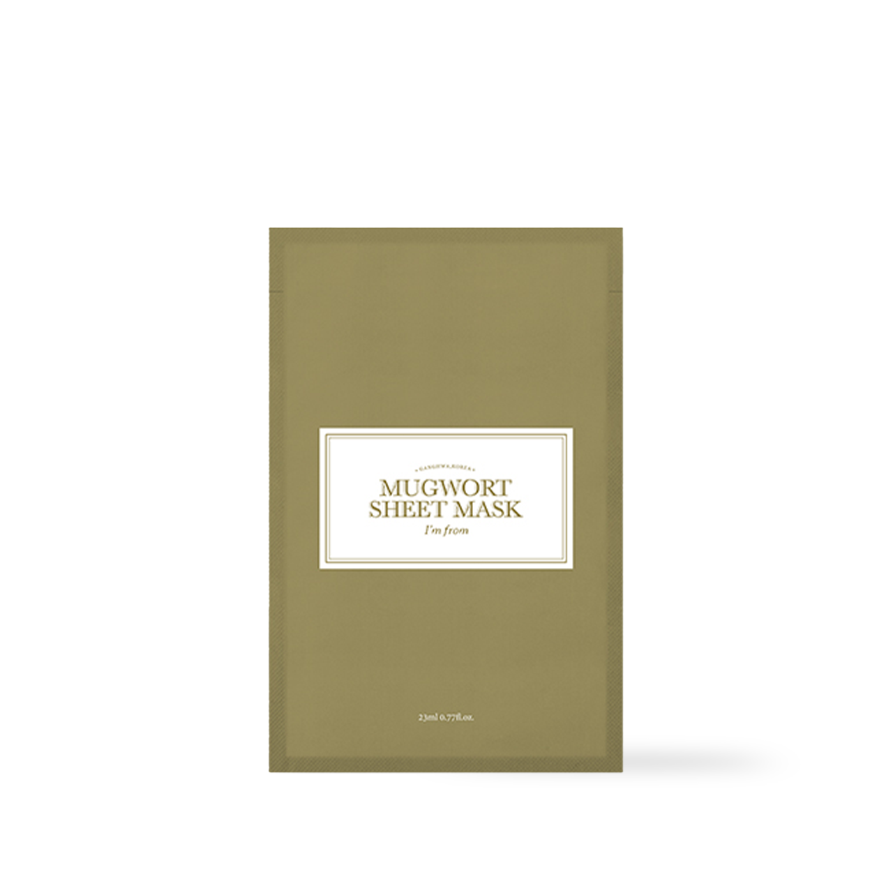 ImFrom Mugwort Sheet Mask 23ml — single sheet mask pouch with green and white design
