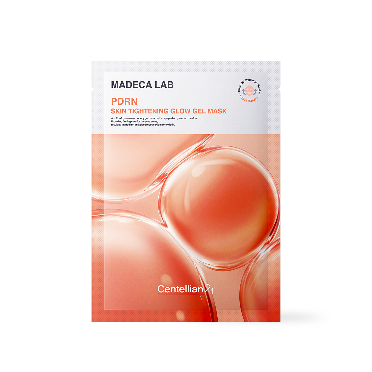 Centellian24 Madeca Lab PDRN Skin Tightening Glow Gel Mask 1EA — sheet mask pouch with product label front view