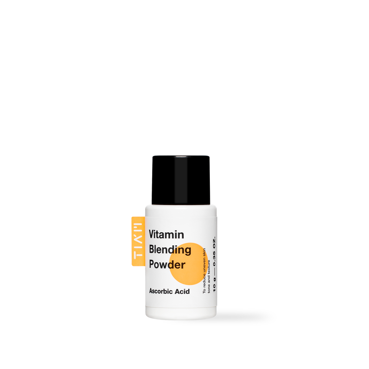 TIAM Vitamin Blending Powder 10g — small white jar with yellow label, open lid showing powder