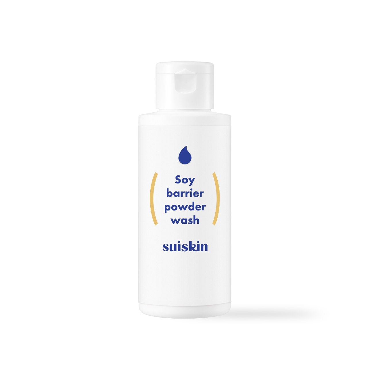 Suiskin Soy Barrier Powder Wash 50g — beige powder cleanser in open jar showing texture