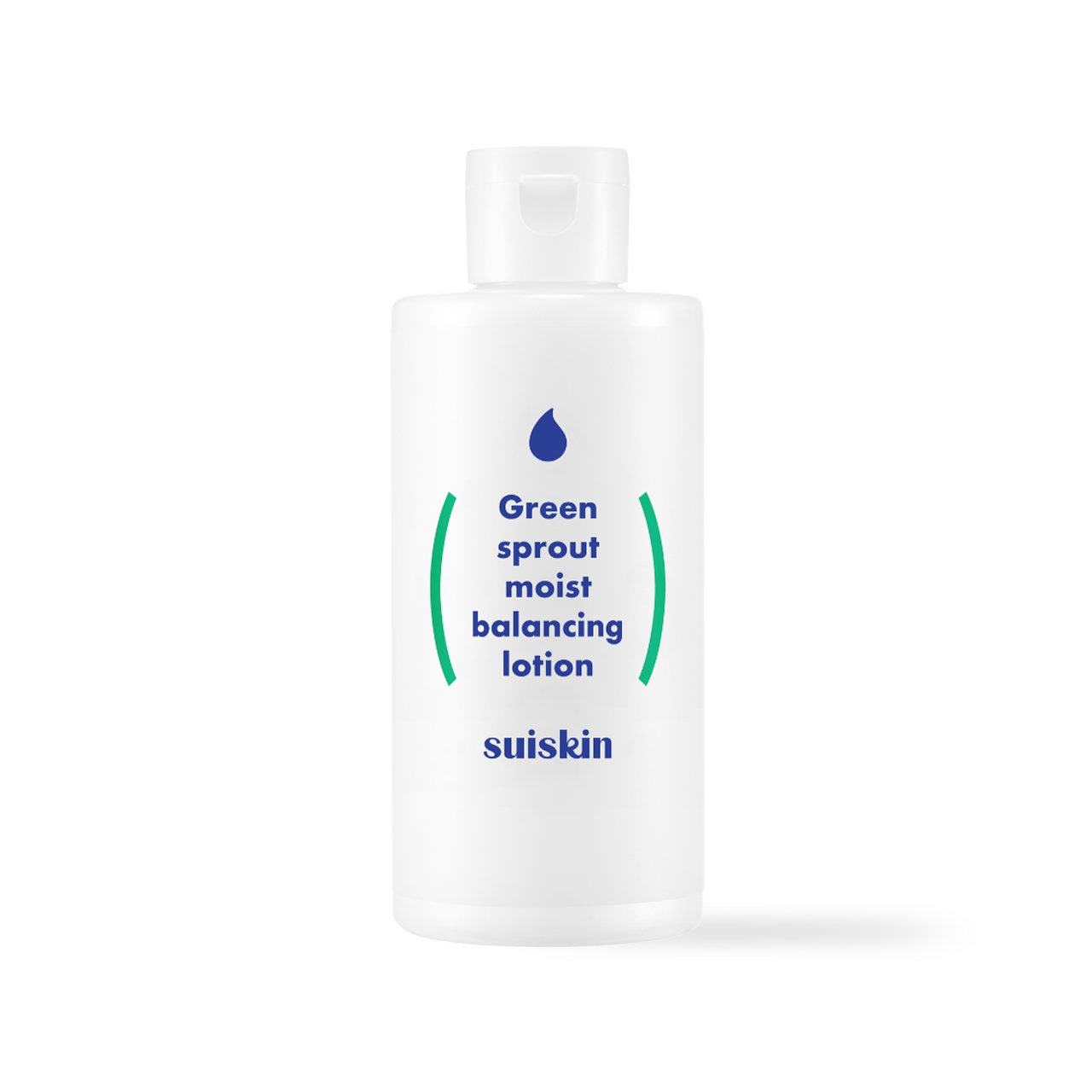 Suiskin Green Sprout Moist Balancing Lotion 210ml — tall green pump bottle on white surface