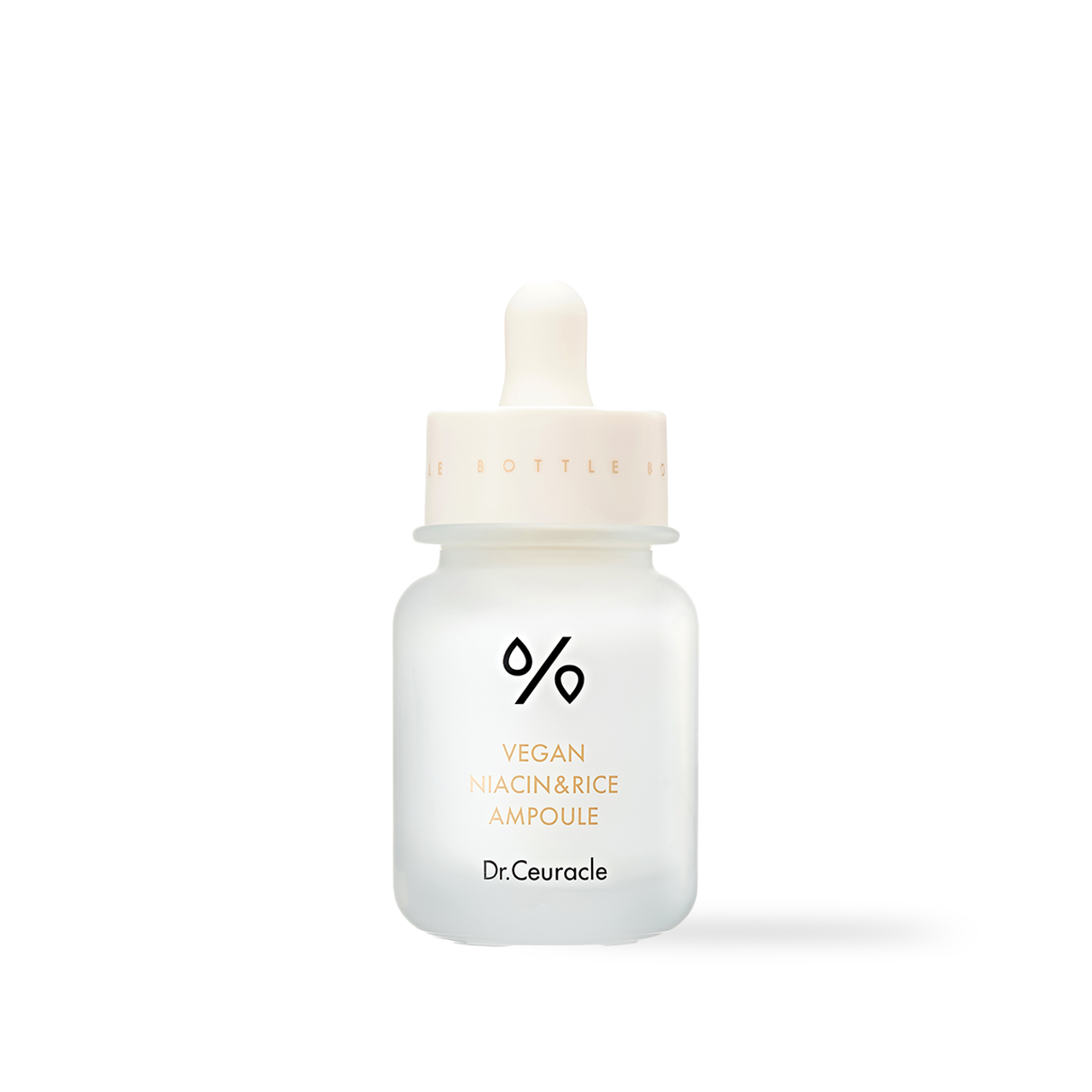 Dr.Ceuracle Vegan Niacin and Rice Ampoule 30ml — dropper bottle with cream-coloured label on white surface