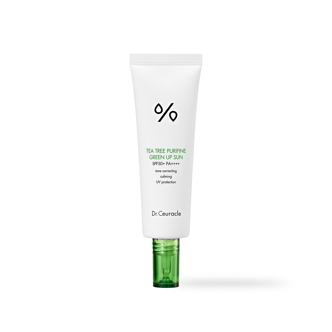 Dr.Ceuracle Tea Tree Purifine Green Up Sun SPF50 PA++++ 50ml — tube with green and white label, capped