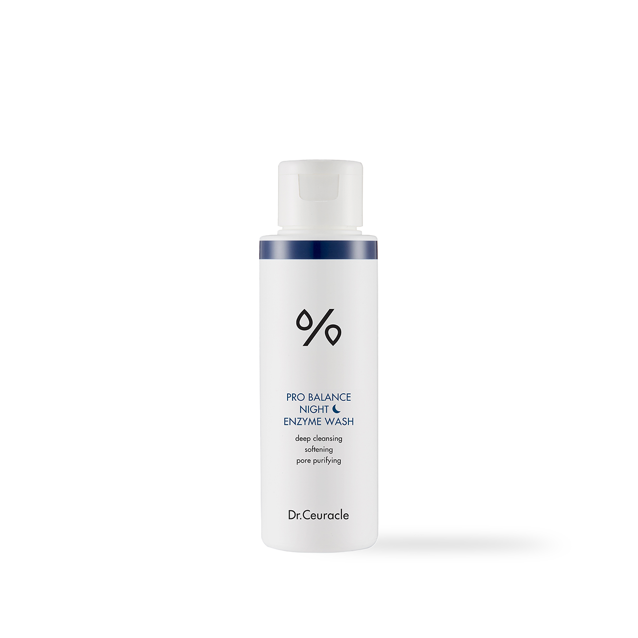 Dr.Ceuracle Pro Balance Night Enzyme Wash 50g — dark-toned powder cleanser jar with charcoal label