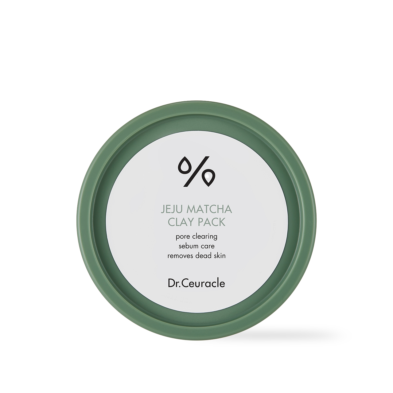 Dr.Ceuracle Jeju Matcha Clay Pack 115g — green-colored jar with matcha leaf graphic on lid