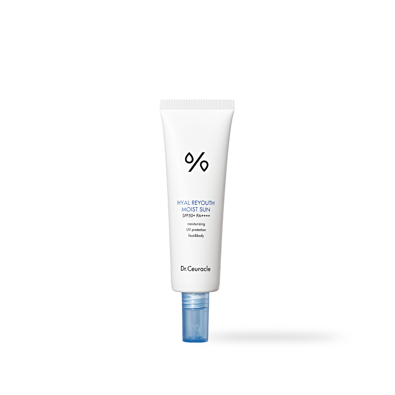 Dr.Ceuracle Hyal Reyouth Moist Sun SPF50+ PA++++ 50ml — blue-toned pump bottle front label