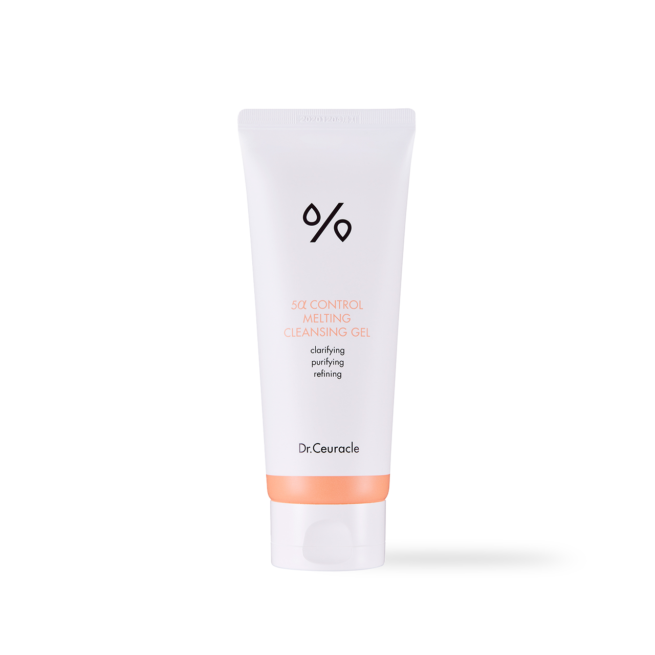 Dr.Ceuracle 5-Alpha Control Melting Cleansing Gel 200ml — transparent gel tube with olive label, front view