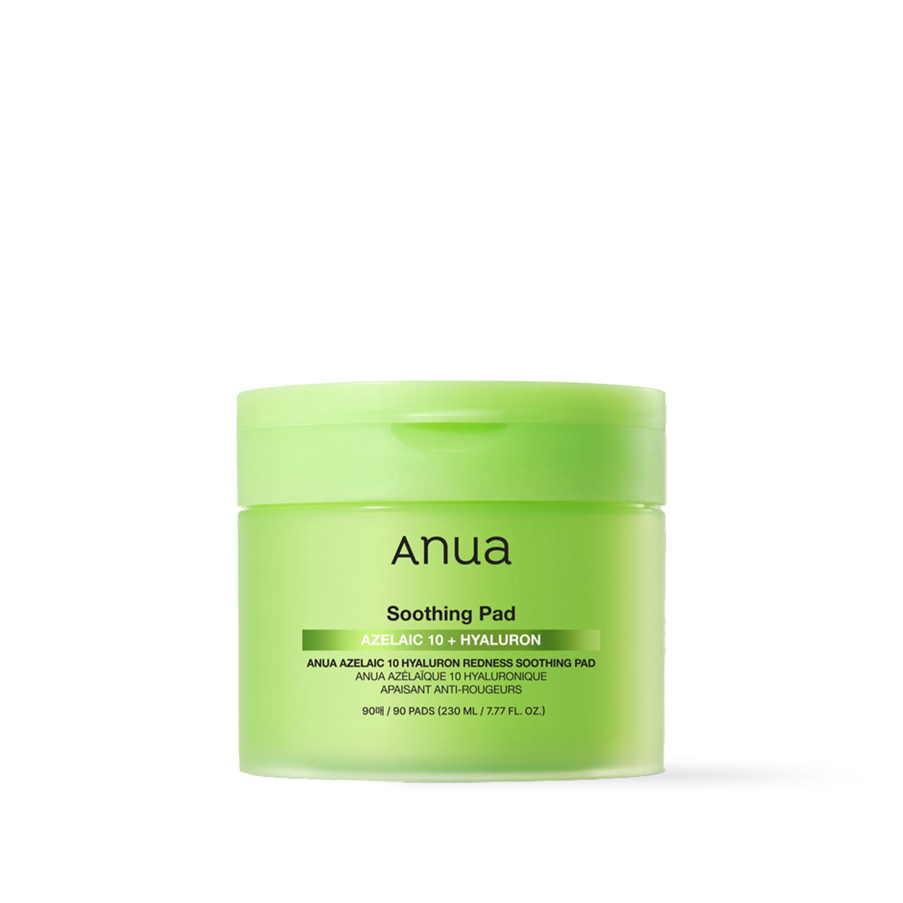 ANUA Azelaic 10 Hyaluron Redness Soothing Pad 230ml — jar of 90 stretchable fabric pads