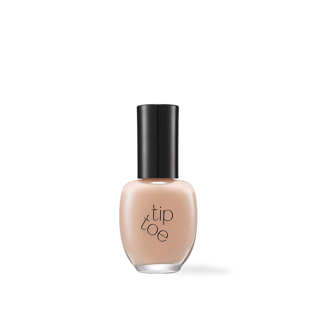 Tiptoe Nail Polish 212 Nougat Beige 10g — warm beige polish bottle on white surface