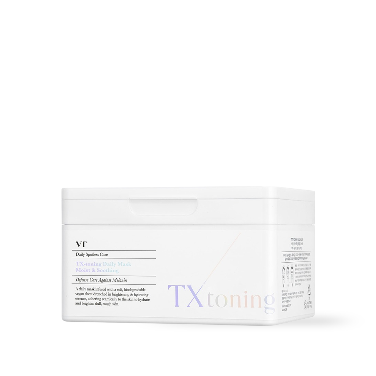 VT Cosmetics TX-Toning Daily Mask 30ea — sheet mask box with dispenser opening
