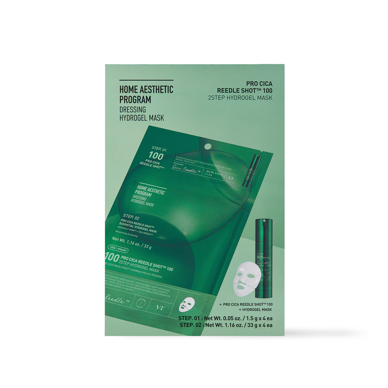 VT Cosmetics PRO CICA 2-Step Hydrogel Mask — clear hydrogel sheet laid flat on surface