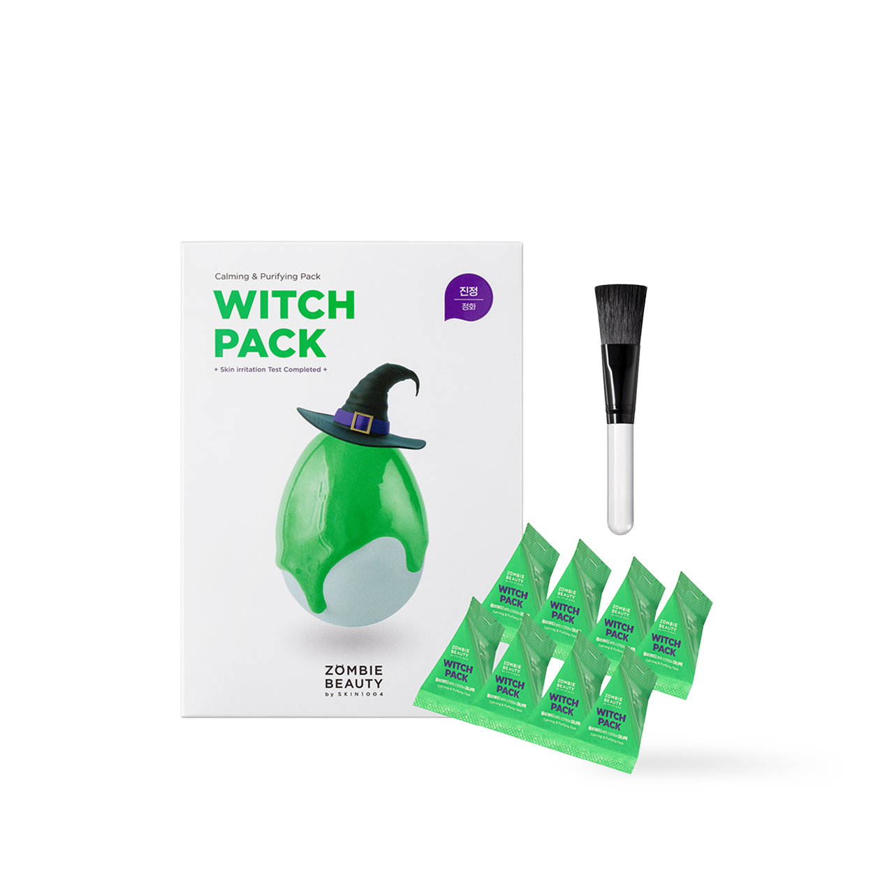 SKIN1004 Zombie Beauty Witch Pack 16 sachets — green-toned packaging with witch theme on display
