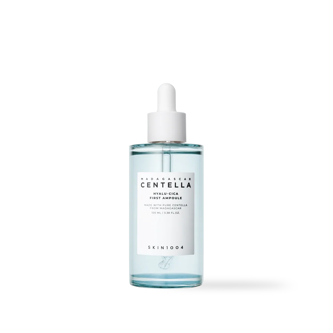 SKIN1004 Hyalu-Cica First Ampoule — two dropper bottles showing 50ml and 100ml sizes