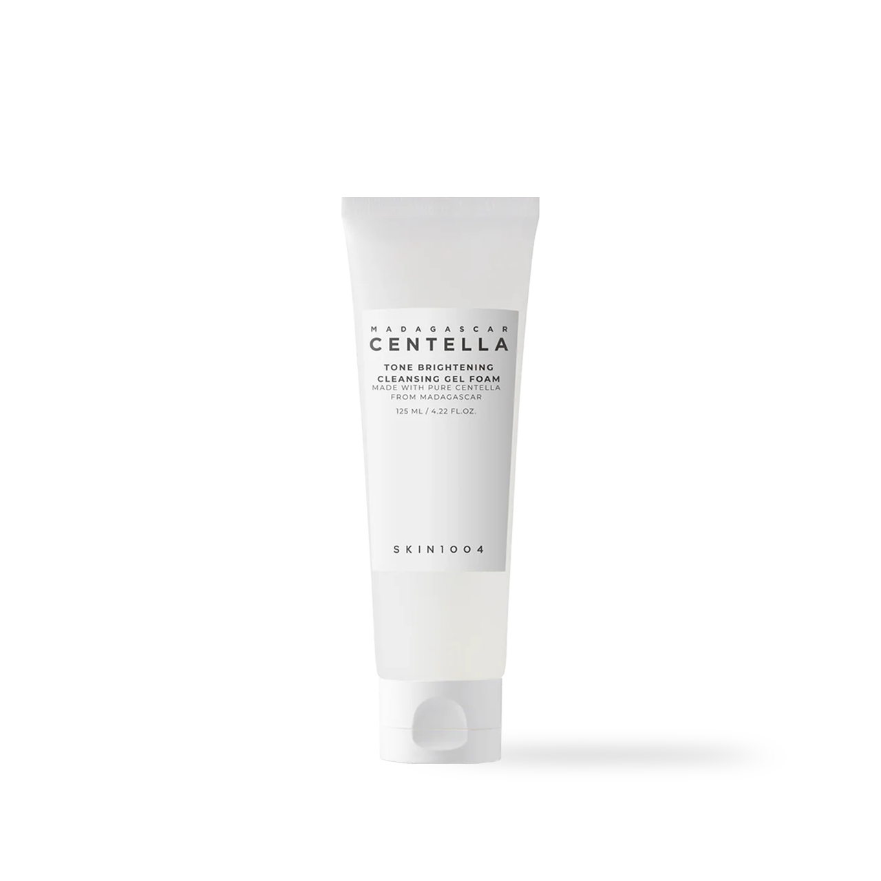 SKIN1004 Madagascar Centella Tone Brightening Cleansing Gel Foam 125ml — tube with pump cap on white background