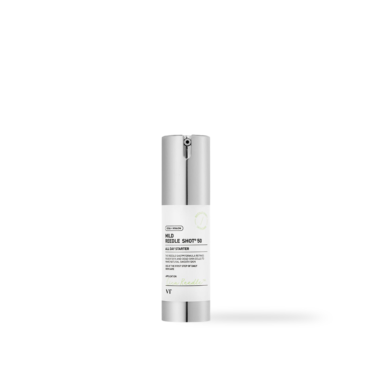 VT Cosmetics Reedle Shot 50 Sensitive Essence 30ml — white bottle with pump dispenser