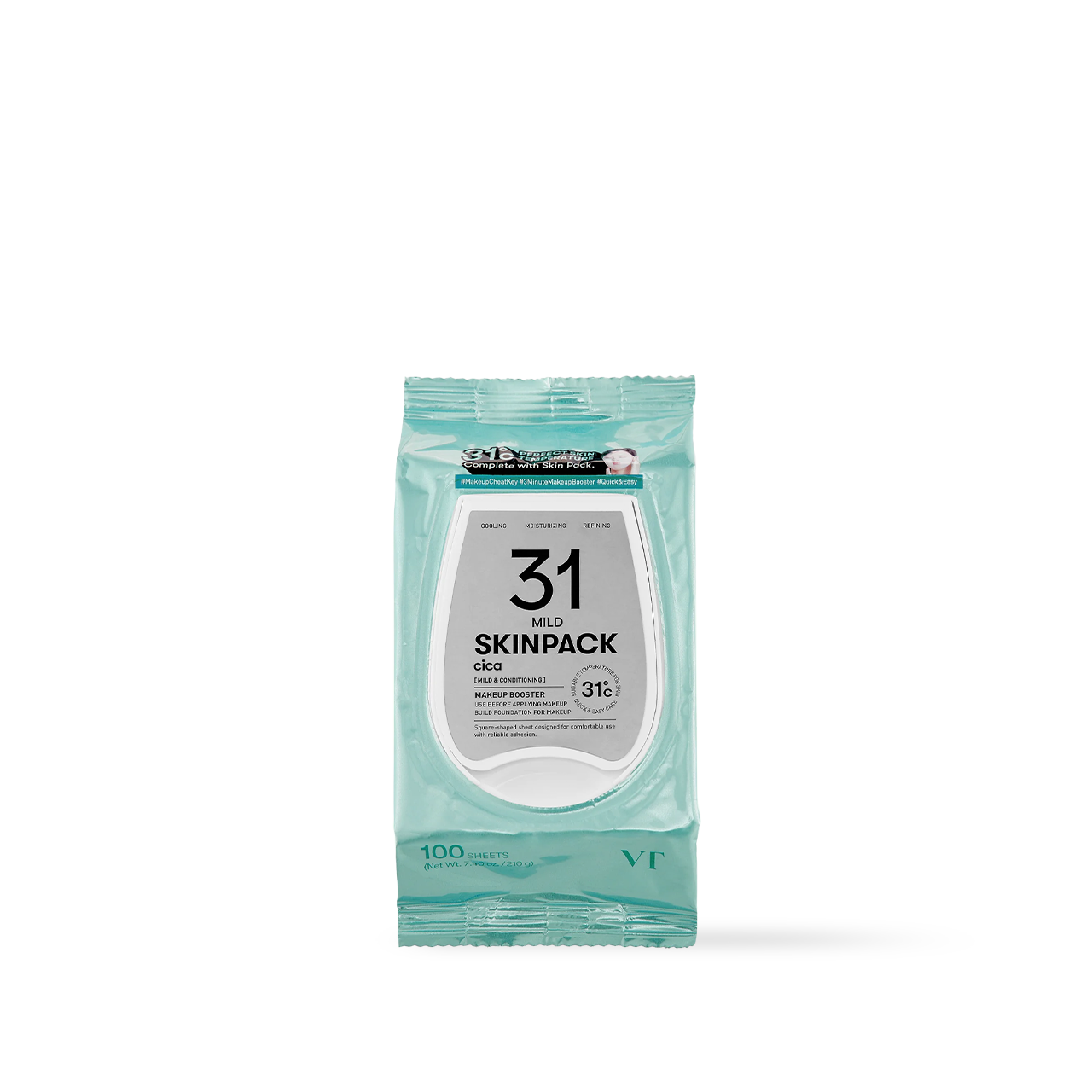 VT Cosmetics Skin Pack Mild 250g — square toner pad pouch front view