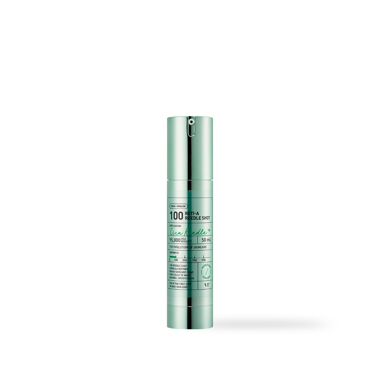 VT Cosmetics RETI-A Reedle Shot 100 Serum 50ml — white bottle with pump dispenser