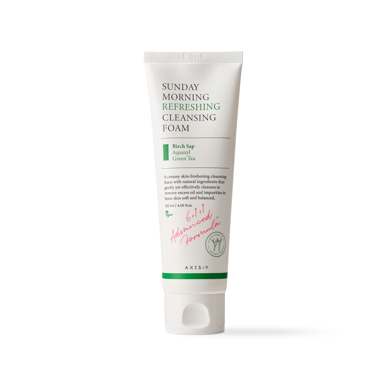 AXIS-Y Sunday Morning Refreshing Cleansing Foam 120ml — white tube with morning-themed pastel label