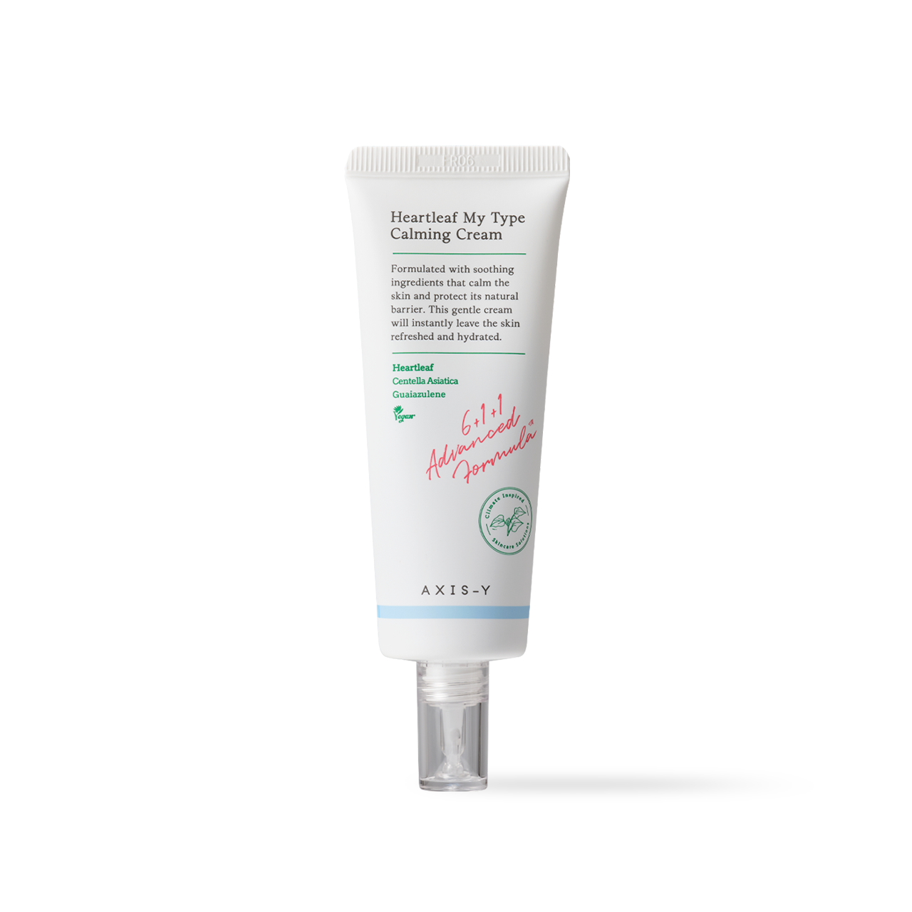 AXIS-Y Heartleaf My Type Calming Cream 60ml — soft teal jar with spatula tool included